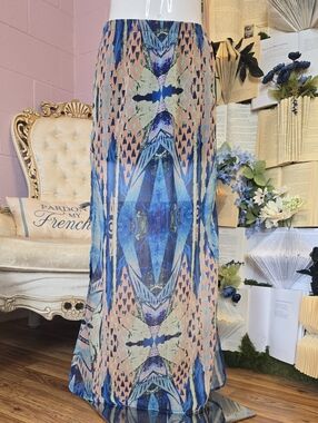 Kendall&Kylie Sheer Tribal Print Maxi Skirt SM Multicolor